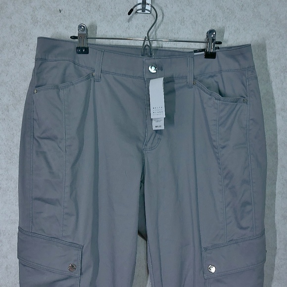 NWT White House Black Market Skinny Ankle Cargo’s, In Chrome, Zip Ankle Size10 - Picture 2 of 11